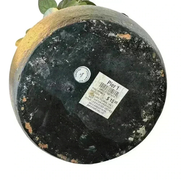 Pier 1 Imports 10” Dark Gray Interior Decorative Vase Rustic Matte Stone - Picture 4 of 6